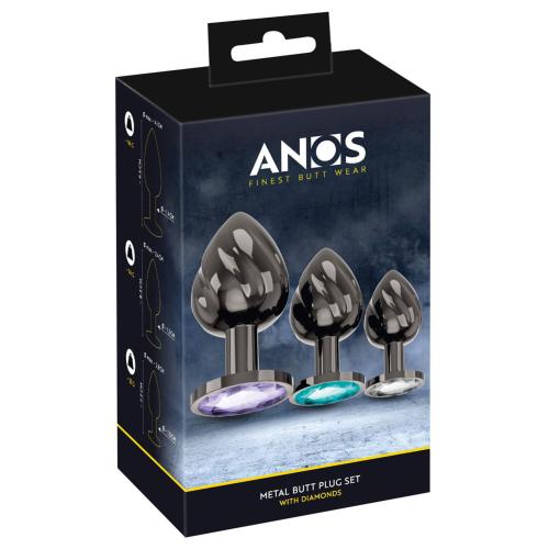 Artikelbild des Artikels “ANOS Metal Butt Plug Set Diamond “