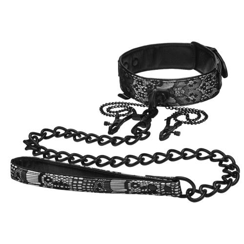 Artikelbild des Artikels “STEAMY SHADES Collar with Leash and Nipple Clamps “