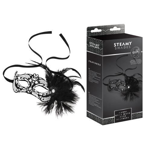 Artikelbild des Artikels “STEAMY SHADES Mardi Gras Mask with Feathers “