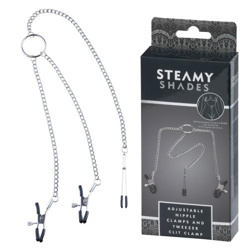Artikelbild des Artikels “STEAMY SHADES Adjustable Nipple Clamps and Tweezer Clit Clamp “