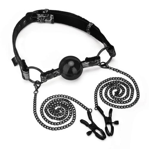 Artikelbild des Artikels “STEAMY SHADES Ball Gag with Nipple Clamps “
