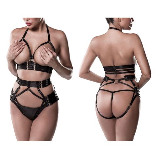 Artikelbild des Artikels “GREY VELVET 3-tlg.Set (Top, Harness, String) S “
