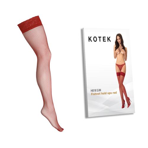 Artikelbild des Artikels “KOTEK Halterlose Strümpfe Fishnet H018 rot S/M “