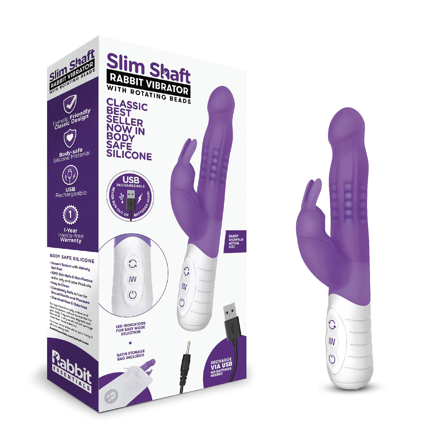  Artikelbild 1 des Artikels “RABBIT ESSENTIALS Slim shaft with rotating beads purple “