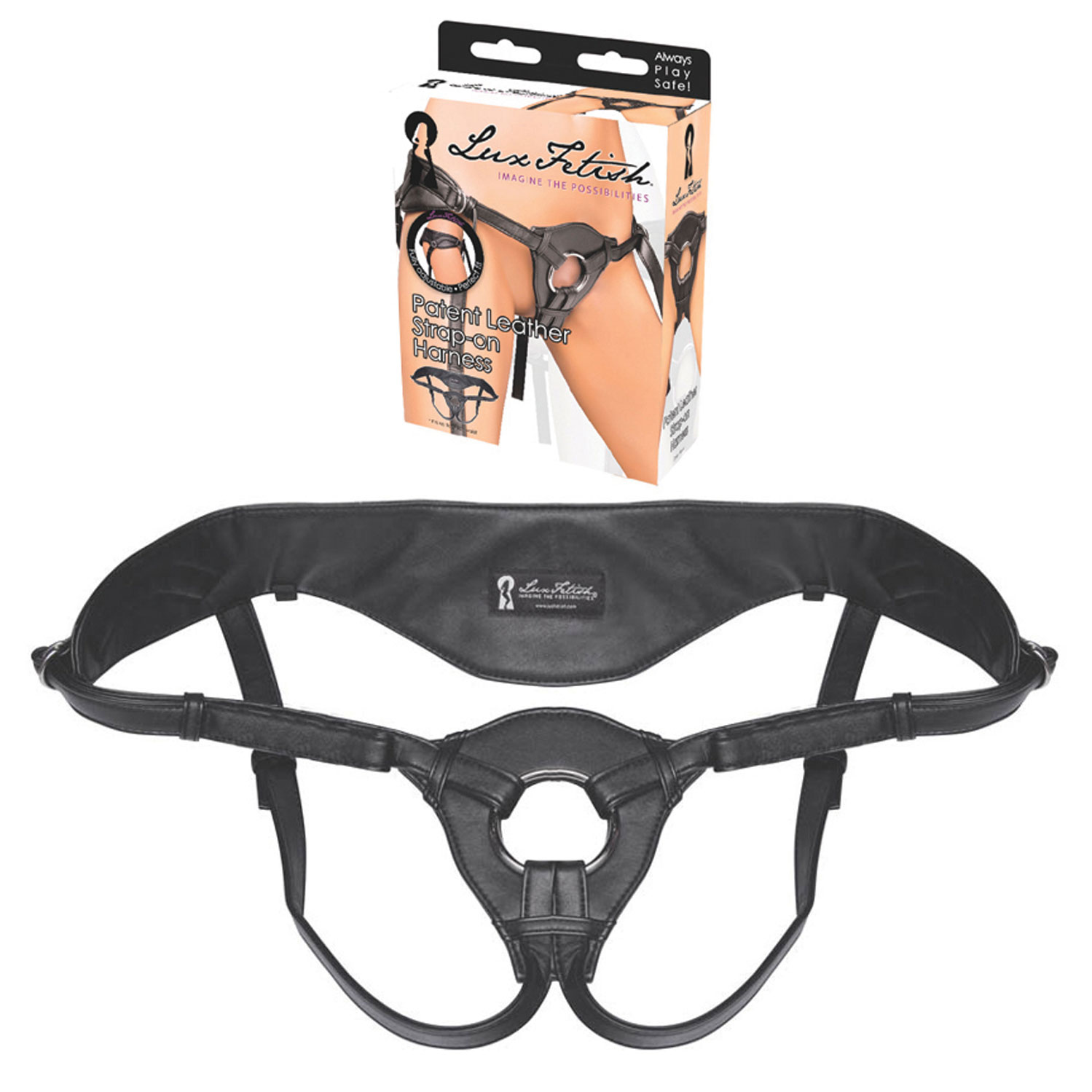  Artikelbild 1 des Artikels “LUX FETISH Patent Leather Strap-on Harness black “
