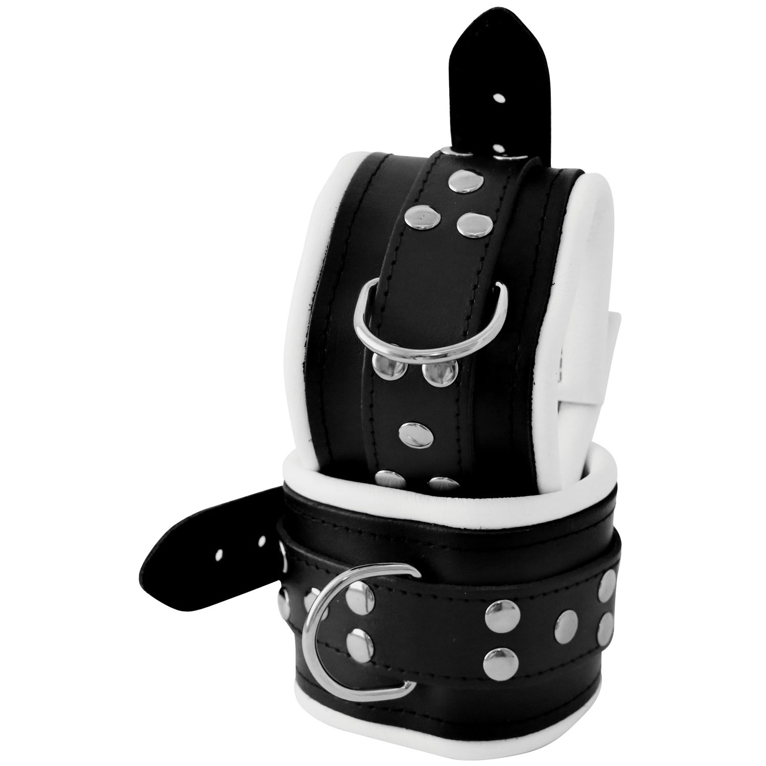  Artikelbild 2 des Artikels “XX-DREAMSTOYS Leder-Fußfessel breit weiss/schwarz “