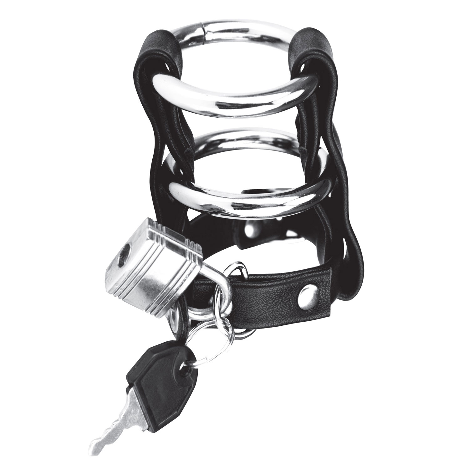  Artikelbild 2 des Artikels “BLUE LINE C&B GEAR Double Metal Cock Ring With Locking Ball Strap “