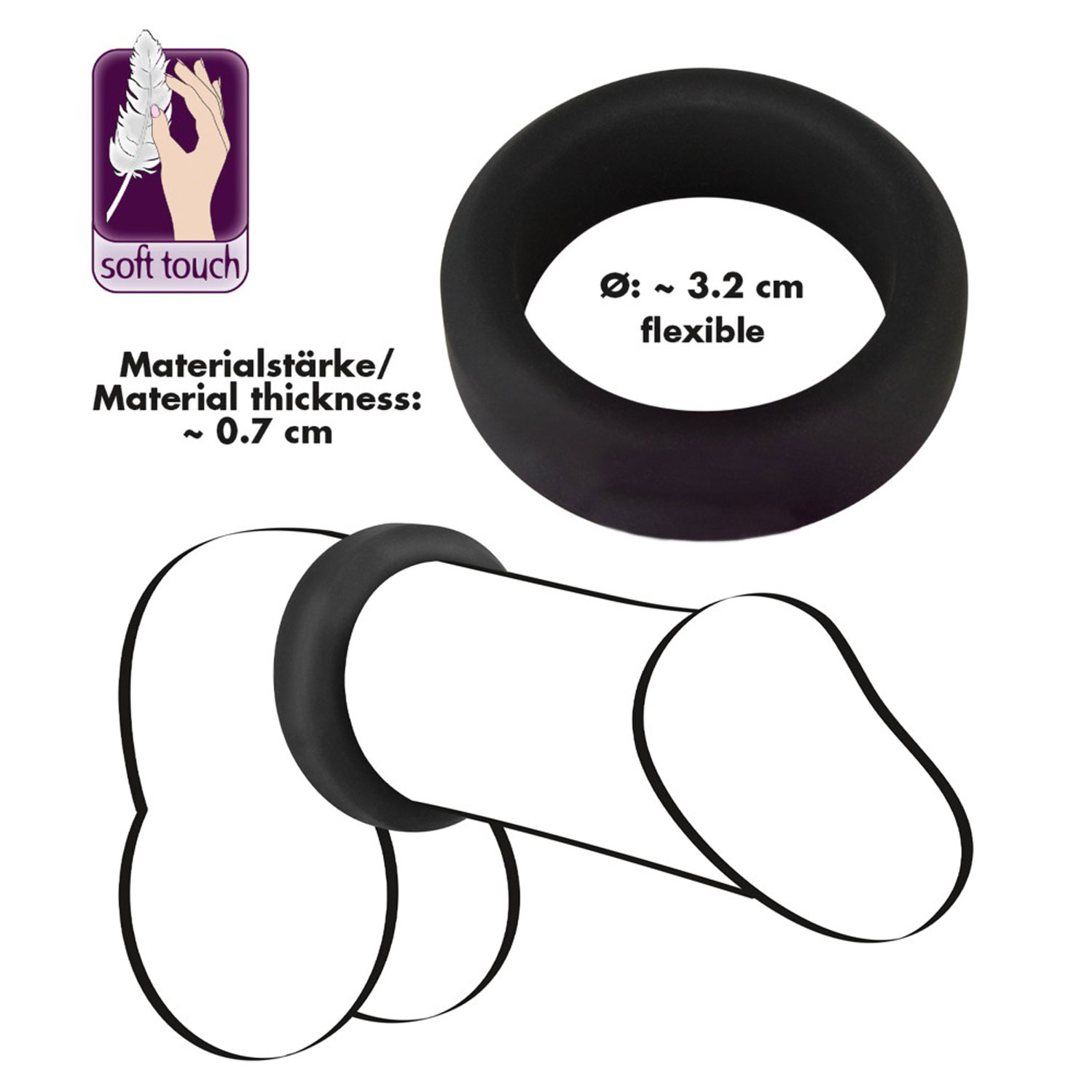  Artikelbild 5 des Artikels “Black Velvets Cock Ring 3,2 cm “